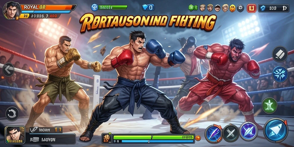 Tampilan gameplay seru dalam ROYAL88 dengan aksi pertarungan yang mendebarkan.