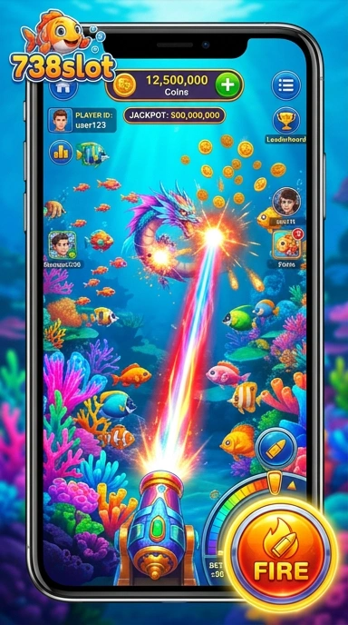Tampilan antarmuka utama aplikasi 738slot yang menarik.